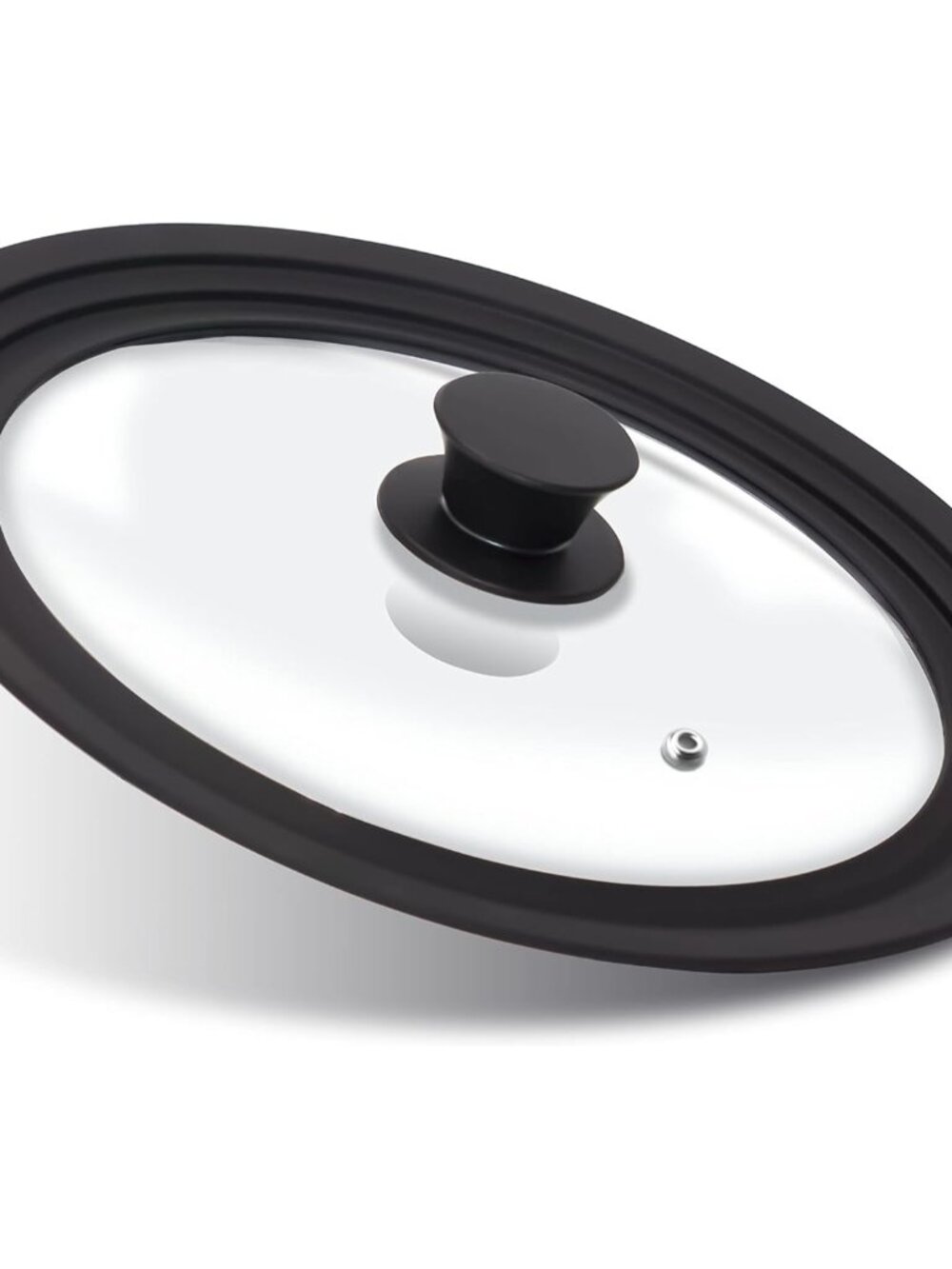 Silicone Universal Lid for Pots, Pans and Skillets - Tempered Glass Covered with